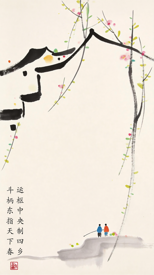 Spring Awakening | Minimalist Zen Ink Art