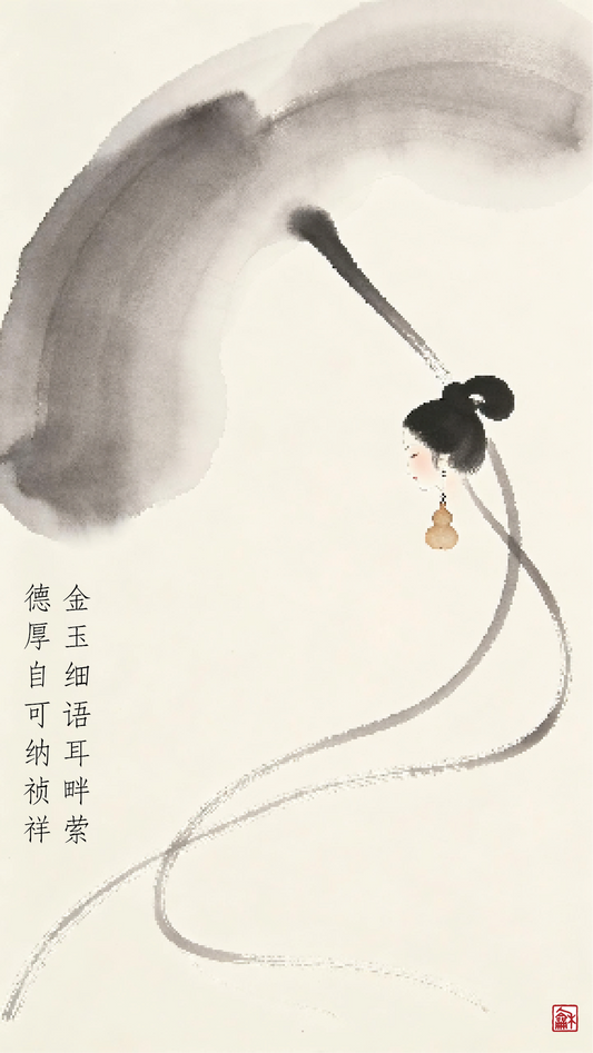 Whispers of Grace | Minimalist Eastern Ink Art